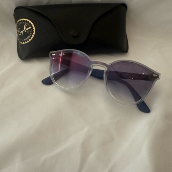 Ray-Ban RB4380-N Blaze Sunglasses – Clear/Blue Frame with Gradient Blue Lenses - Picture 1 of 4